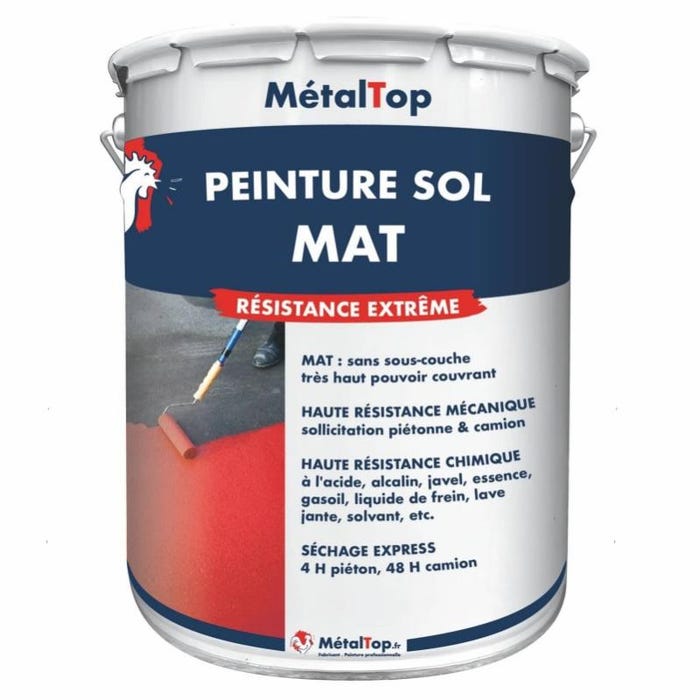 Peinture Sol Mat - Metaltop - Brun noisette - RAL 8011 - Pot 5L