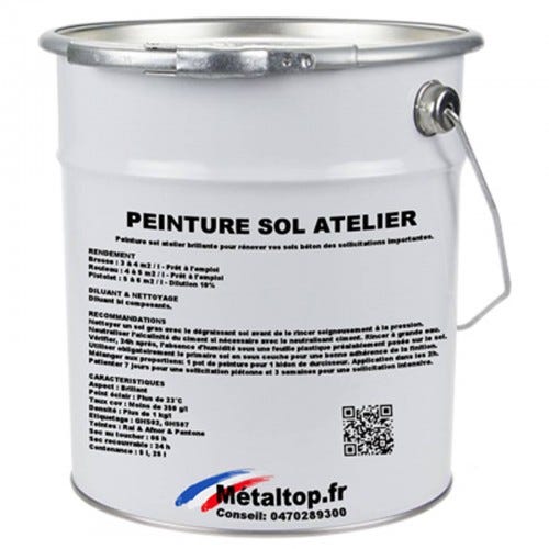 Peinture Sol Atelier - Metaltop - Gris kaki - RAL 7008 - Pot 15L