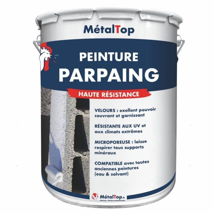 Peinture Parpaing - Metaltop - Jaune de sécurité - RAL 1003 - Pot 5L
