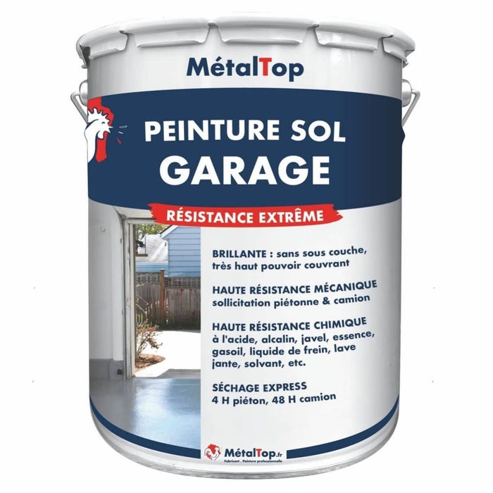 Peinture Sol Garage - Metaltop - Gris soie - RAL 7044 - Pot 15L