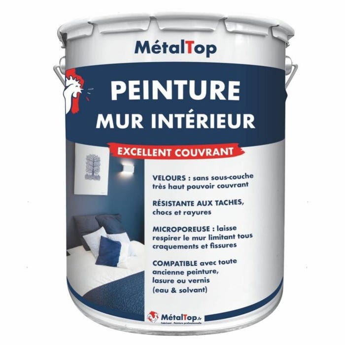 Peinture Mur Interieur - Metaltop - Bleu de sécurité - RAL 5005 - Pot 15L