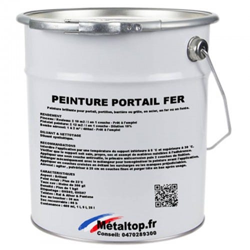 Peinture Portail Fer - Metaltop - Brun rouge - RAL 8012 - Pot 15L