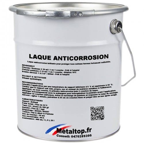 Laque Anticorrosion - Metaltop - Blanc pur - RAL 9010 - Pot 15L