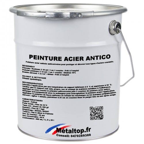 Peinture Acier Antico - Metaltop - Blanc gris - RAL 9002 - Pot 5L