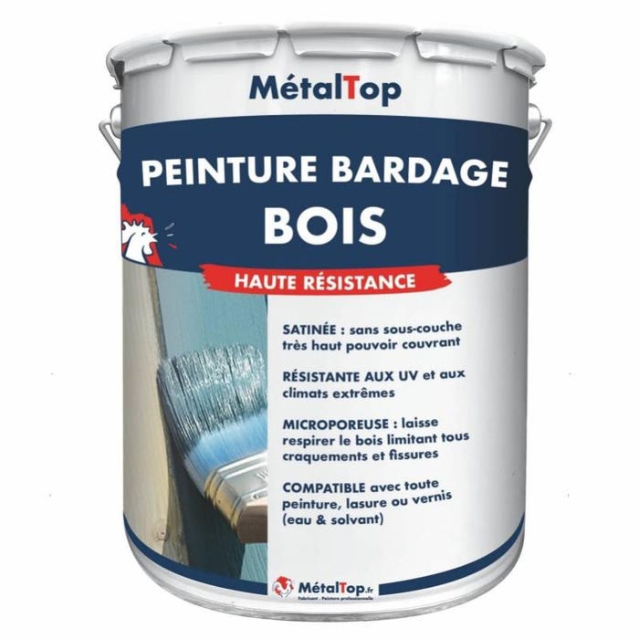 Peinture Bardage Bois - Metaltop - Rouge vin - RAL 3005 - Pot 5L