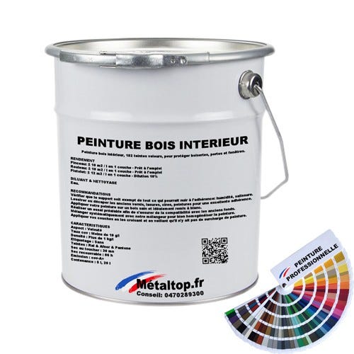 Peinture Bois Interieur - Metaltop - Bleu gris - RAL 5008 - Pot 20L
