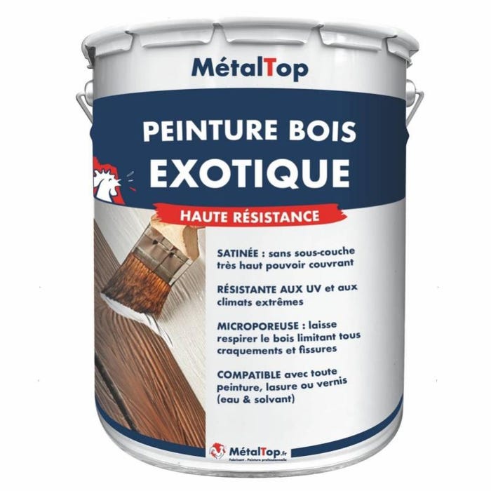 Peinture Bois Exotique - Metaltop - Gris signalisation A - RAL 7042 - Pot 5L