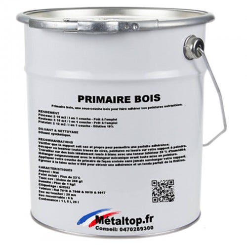 Primaire Bois - Metaltop - Blanc pur - RAL 9010 - Pot 15L