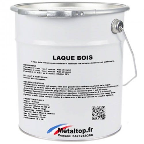 Laque Bois - Metaltop - Brun terre - RAL 8028 - Pot 5L