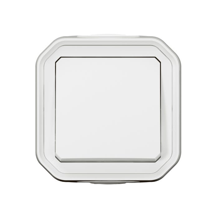 bouton poussoir - no - blanc - saillie - legrand plexo 069760l