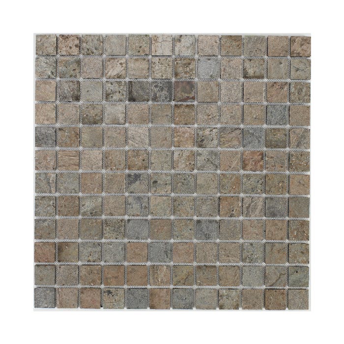 Mosaïque en pierre naturelle 100 x 50 cm - carreau 2,5 x 2,5 cm cuivre