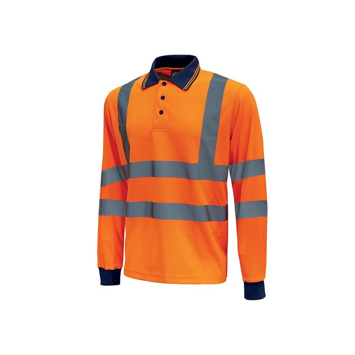 Polo à manches courtes bandes réfléchissantes SHINE Orange Fluo(Lot de 3) | HL199OF - Upower