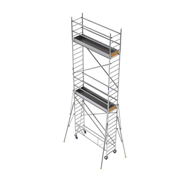 Echafaudage roulant alu - Hauteur de travail max 6.30m - ECS430T