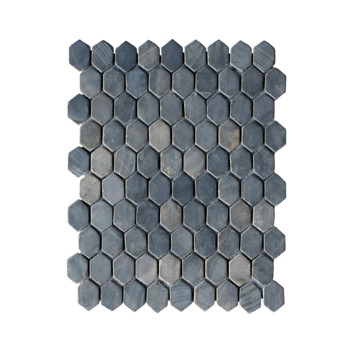 Mosaïque sol et mur en marbre gris anthracite - pack de 1 m² (11 dalles de 28x30 cm) - CARALIS