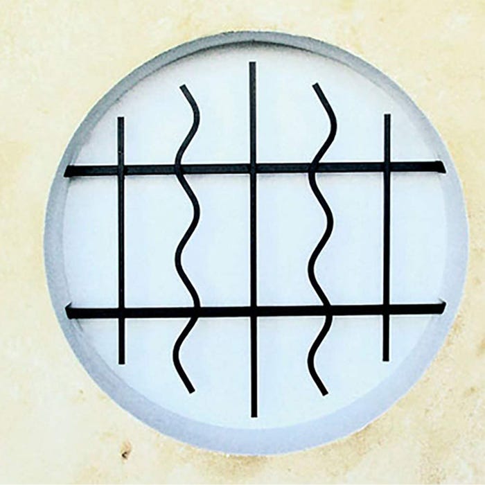 Grille de Defense Azur diametre 100 cm pour Fenetre ronde (côte tableau)
