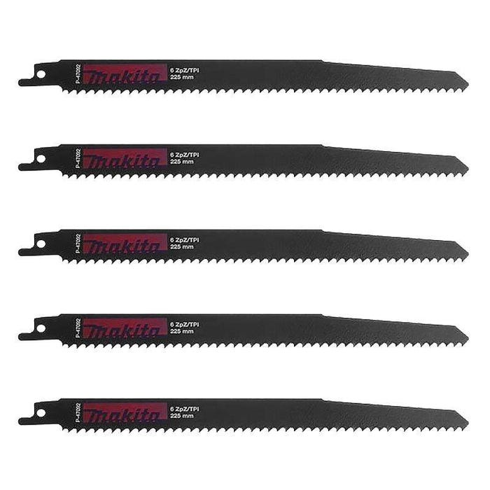 Lot de 5 lames de scie sabre MAKITA P-47092 pour bois, PVC et plastique (6 à 100mm)