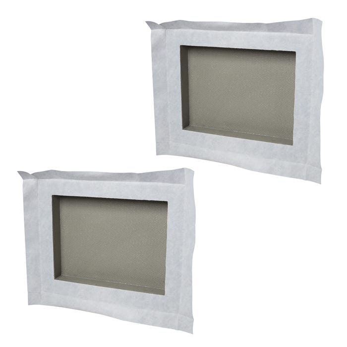 Lot de 2 niches à carreler étanches - formats intérieurs 40 x 30 cm - 6 cm de profondeur