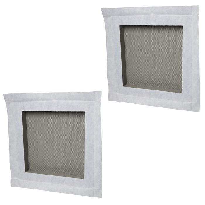 Lot de 2 niches à carreler étanches - formats intérieurs 40 x 40 cm - 6 cm de profondeur