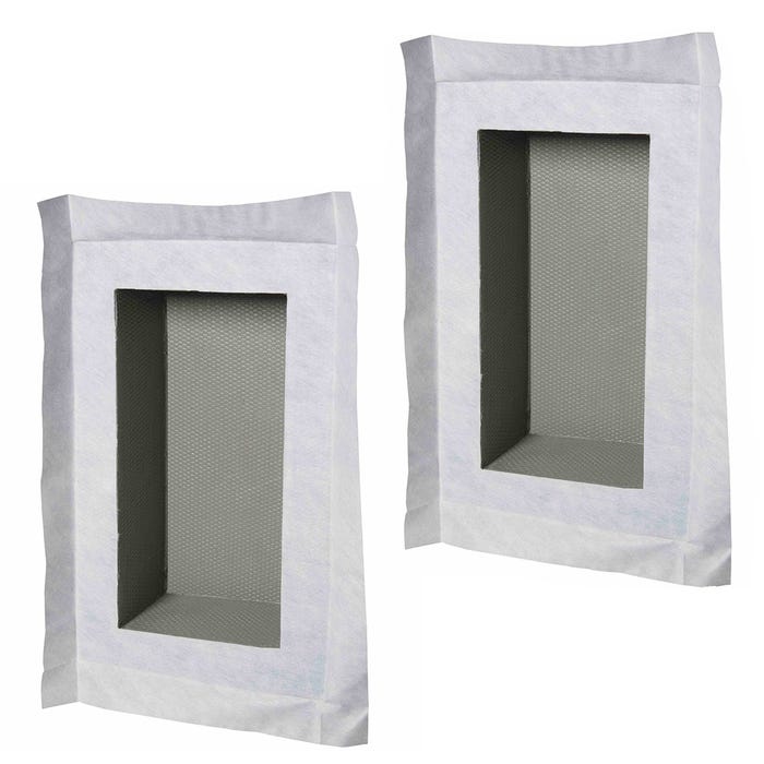 Lot de 2 niches à carreler étanches - formats intérieurs 40 x 20 cm - 15 cm de profondeur