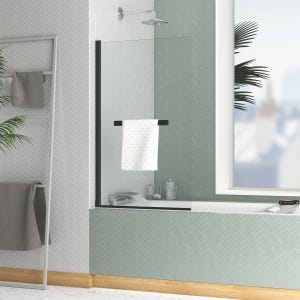 Schulte pare-baignoire coulissant en niche, 160 x 150 cm, paroi de baignoire  mobile extensible, 2 volets, verre transparent, profilé blanc ❘ Bricoman