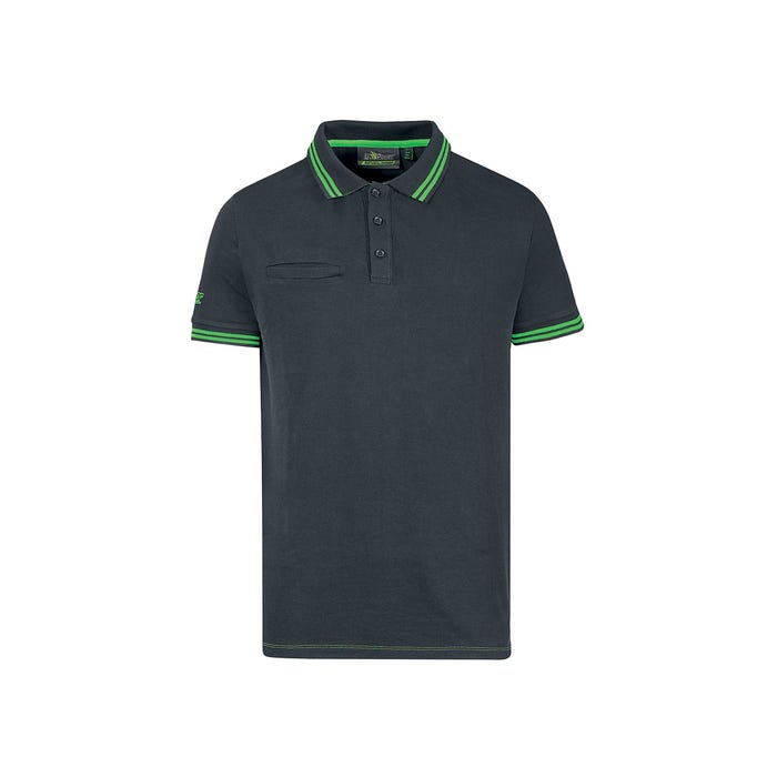 Polo manches courtes WAY Asphalt Grey/Green | EY264RL - Upower