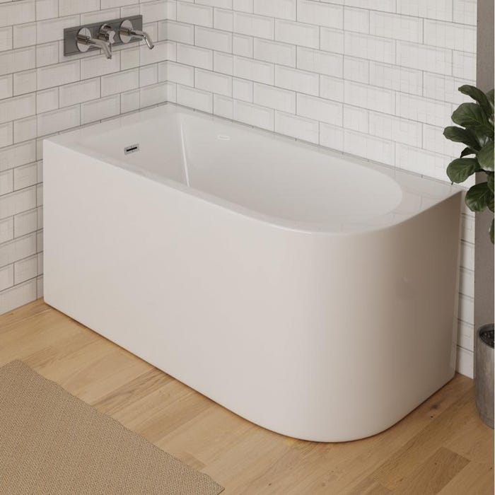 Baignoire d'angle - 201L - 150 x 75 x 58 cm - Blanche - Angle gauche - ANIKA