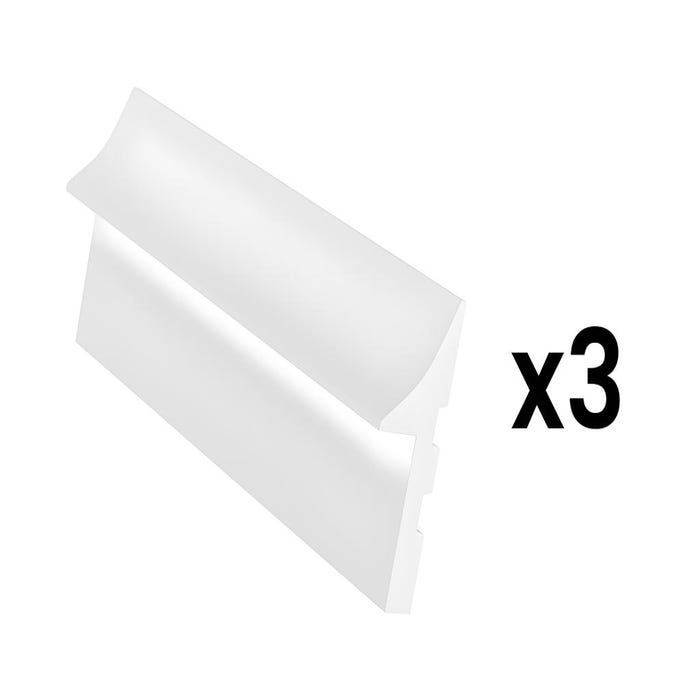 Lot de 3 plinthes en polystyrène L290 x l4.5 x H15 cm blanc - RADENO