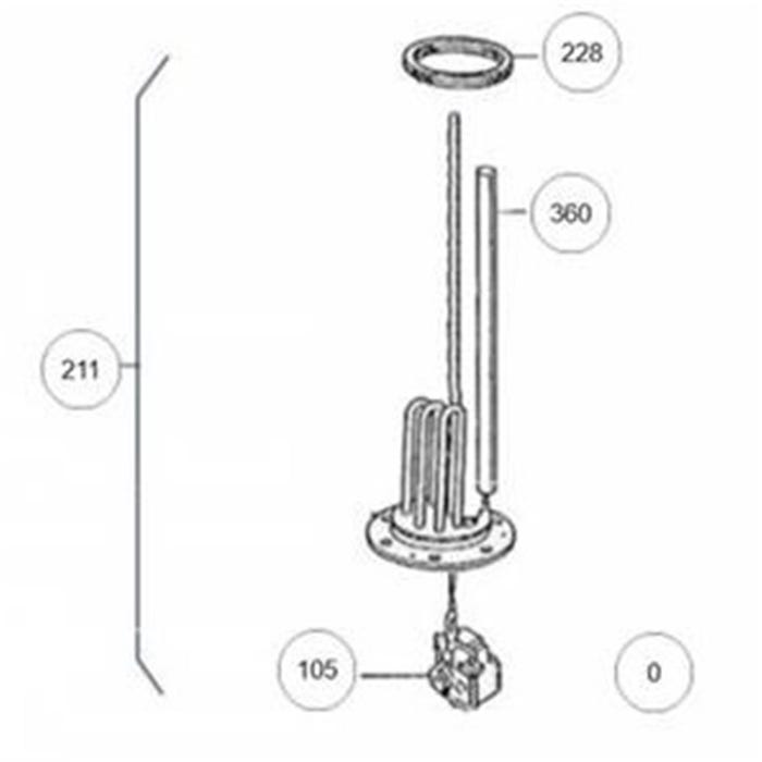 Kit électrique 2200 W TC pour échangeur annulaire (150 et 200 L) - Kit électrique 2200 W TC pour échangeur annulaire (150 et 200 L)