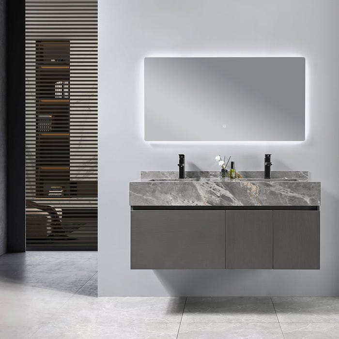 Meuble salle de bain double vasque VICTORIA 120 cm + miroir