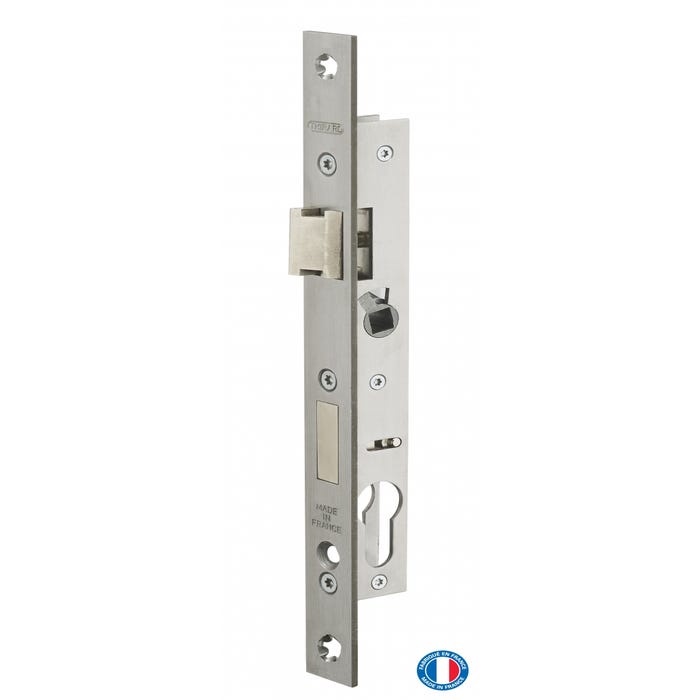 THIRARD - Boitier de serrure encastrable à cylindre pour menuiserie métallique, axe 16.5mm, bouts carrés, inox