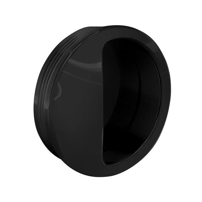 Poignée cuvette ronde diamètre 55 mm - plastique noir