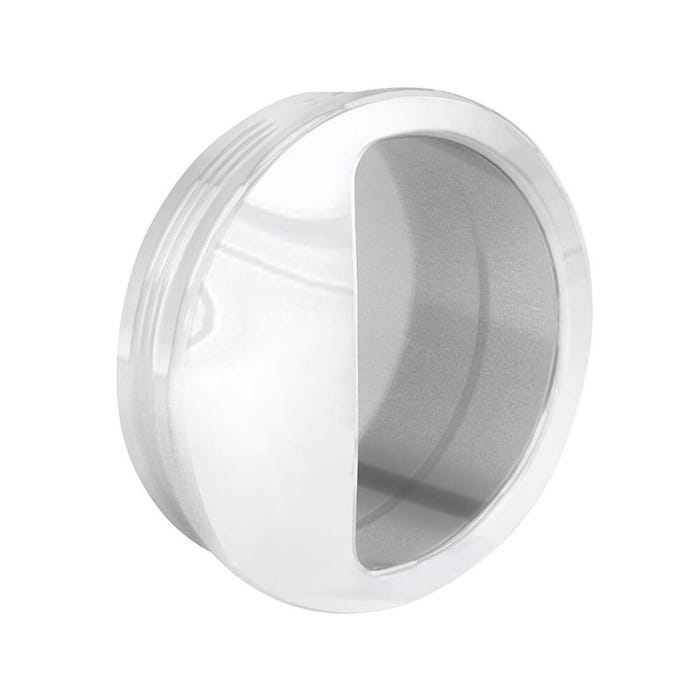 Poignée cuvette ronde diamètre 55 mm - plastique blanc