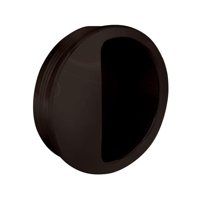 Poignée cuvette ronde diamètre 55 mm - plastique marron