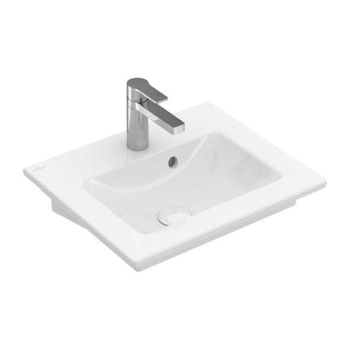 Villeroy & Boch Venticello Lave-mains 412450, 500x420mm, 1 trou pour robinet, avec trop-plein, Coloris: Blanc