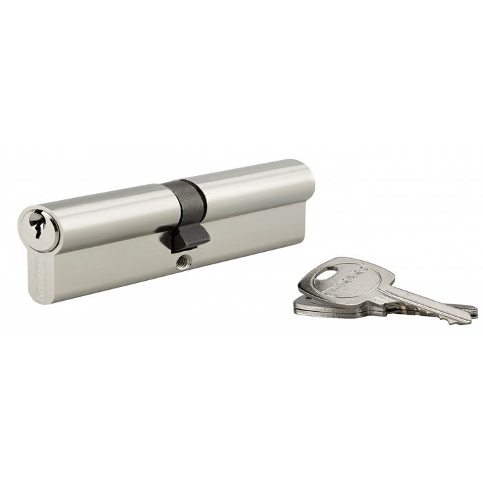 THIRARD - Cylindre de serrure double entrée, 50x50mm, anti-arrachement, nickel, 3 clés