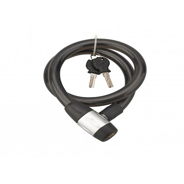 THIRARD - Antivol à clé Scorp, câble acier, moto, 15mmx0.85m, 2 clés, noir