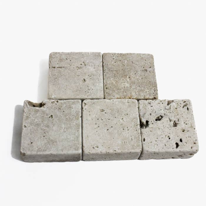 Pavé en travertin pierre naturelle PREMIUM - 12 cm x 12 cm x 5 cm (vendu au m²) - Ligerio