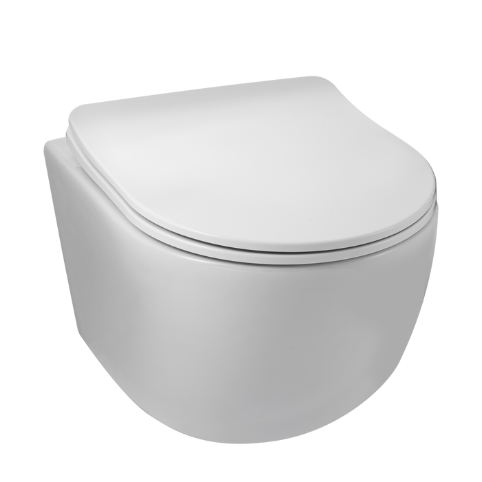 Balneo WC suspendu, sans bride bau, abattant softclose, Ceramique, blanc, LUNA