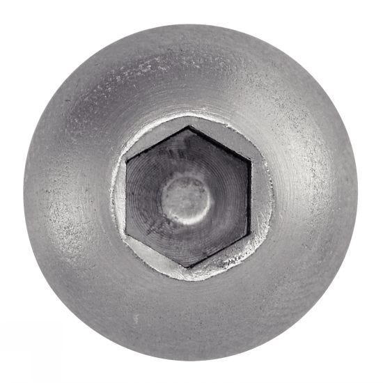Vis à métaux tête bombée six pans creux - Inox A4 6x80 mm - Boîte de 100