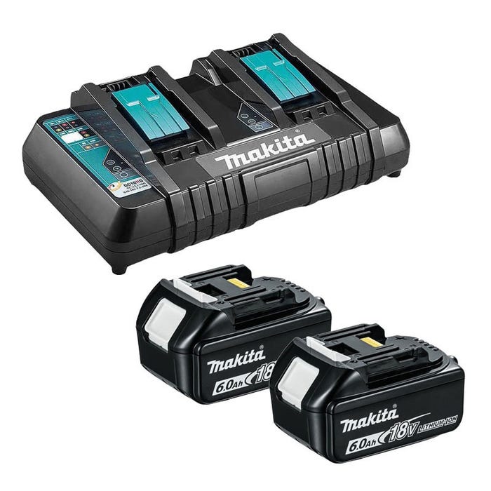 Pack power 18V Li-Ion LXT (2x6,0 Ah) + chargeur rapide double - MAKITA 199484-8