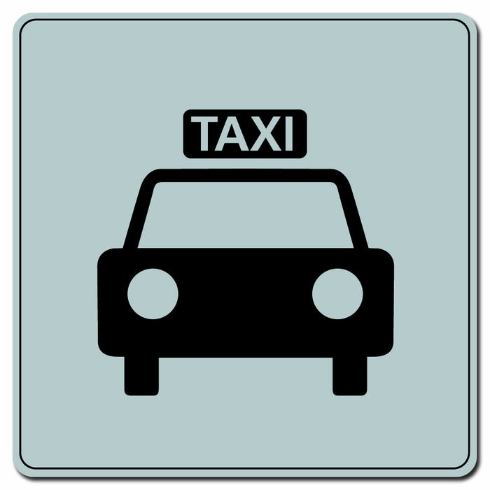 Plaquette Taxi - Classique argent 90x90mm - 4330525