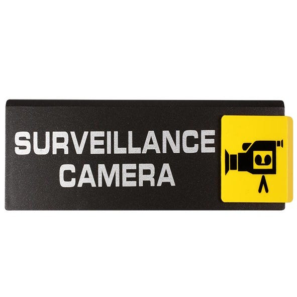 Plaquette de porte Surveillance caméra - Europe design 175x45mm - 4261270