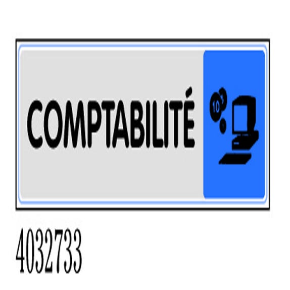 Plaquette de porte Comptabilité - couleur 170x45mm - 4032733