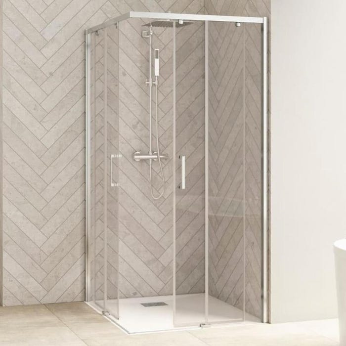 Porte de douche coulissante Kinedo SMART Design gauche (à coupler avec la droite) L 1,10 m H 205 cm