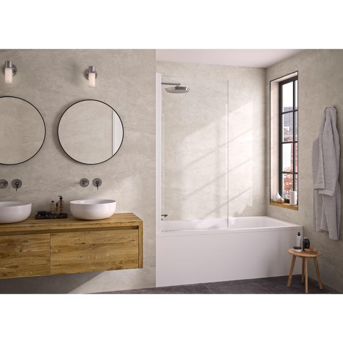 Pare-bain pivotant Smart Design Lyra 80 blanc