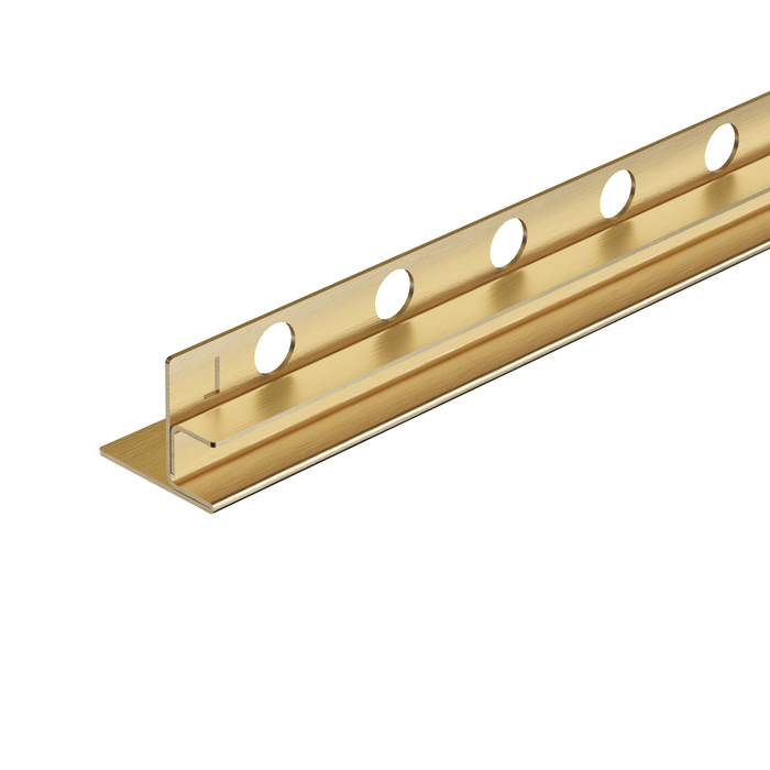Balneo Profilé latéral incliné gauche pour douche à l'italienne 120cm, acier inoxydable, finition gold, Pente de 1,5%