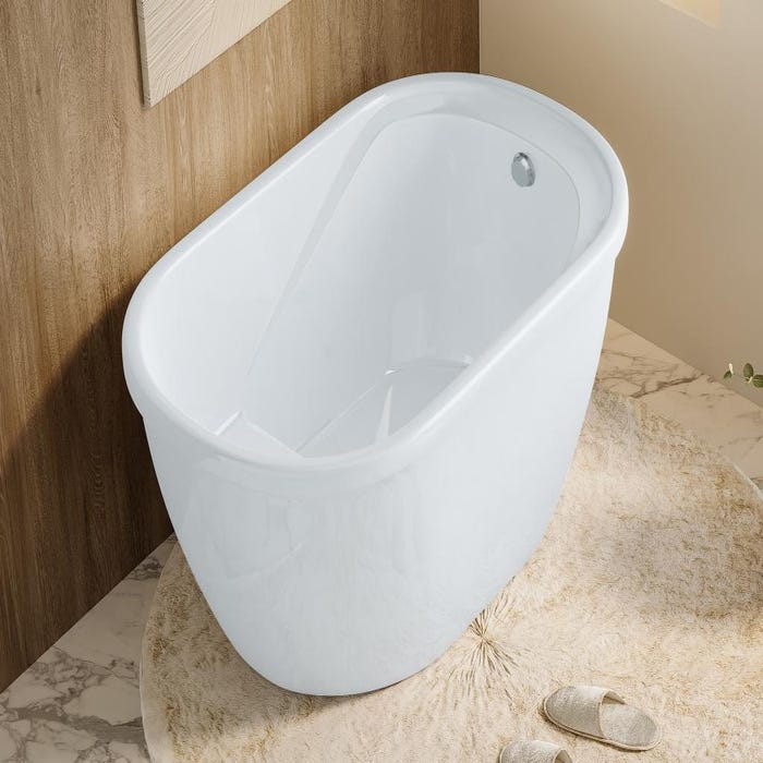 Baignoire sabot - 165 L - 120 x 75 x 65 cm - Blanche - PICCOLA