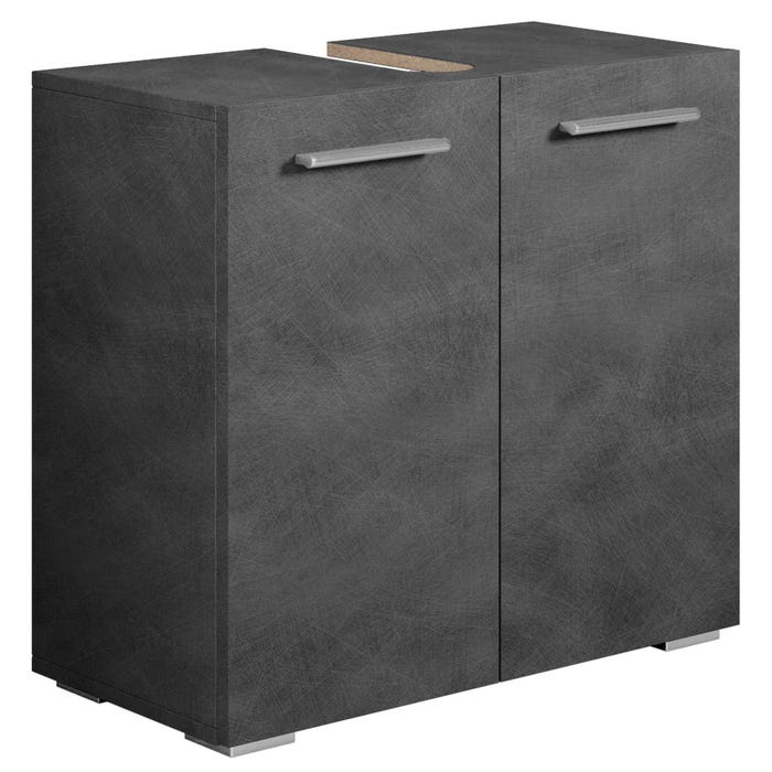 Meuble vasque Jupiter - Gris - 60 x 30 x 60 cm - Meuble de salle de bain, colonne, armoire