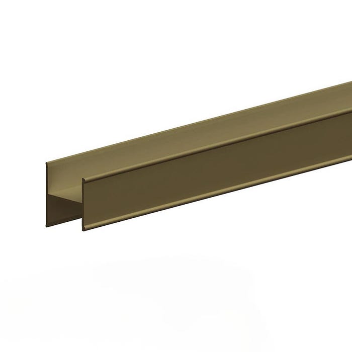 Profil en H pour porte 18 mm - L : 1800 mm - bronze