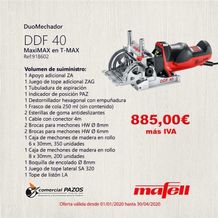 Tourillonneuse double ddf 40 maximax mafell en coffret t-max - 918602
